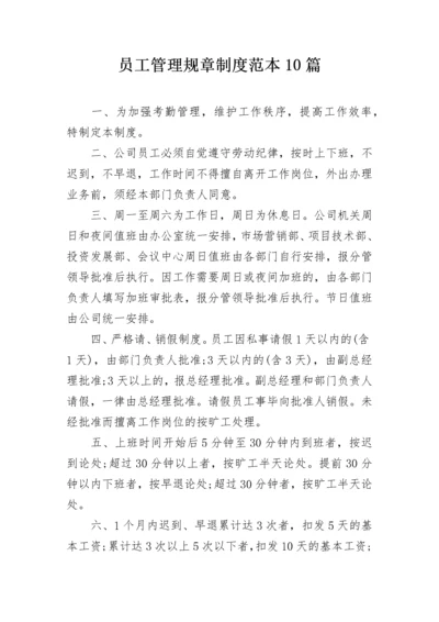 员工管理规章制度范本10篇.docx