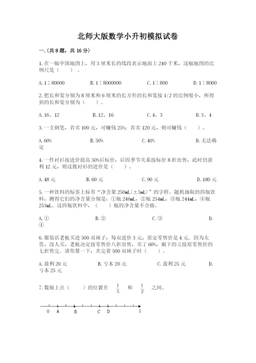 北师大版数学小升初模拟试卷带答案（巩固）.docx