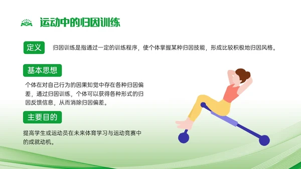 绿色简约运动心理学说课课件PPT模板