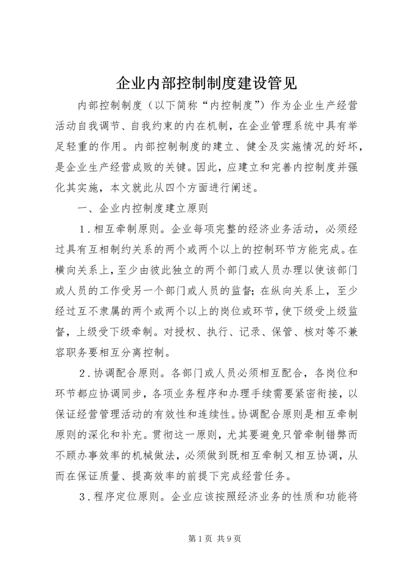 企业内部控制制度建设管见.docx