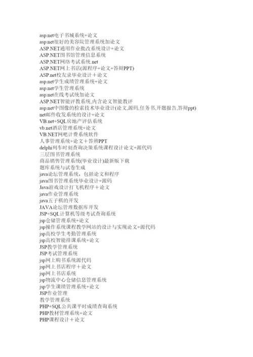 【精编】计算机毕业论文常见题目.docx