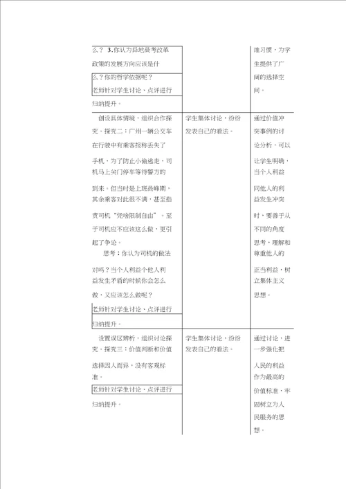 孟西安价值判断与价值选择教学设计