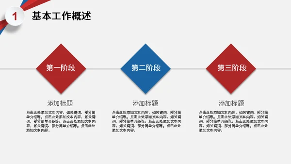 红蓝色创意年终工作总结汇报通用PPT模板