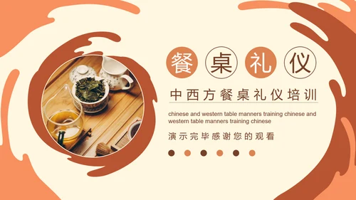 中西方餐桌礼仪茶道培训PPT模板