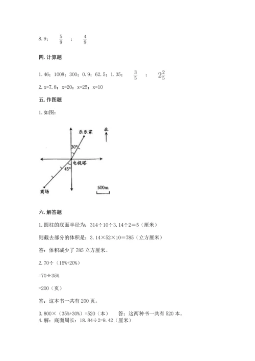 小学数学试卷六年级下册期末测试卷附答案（突破训练）.docx