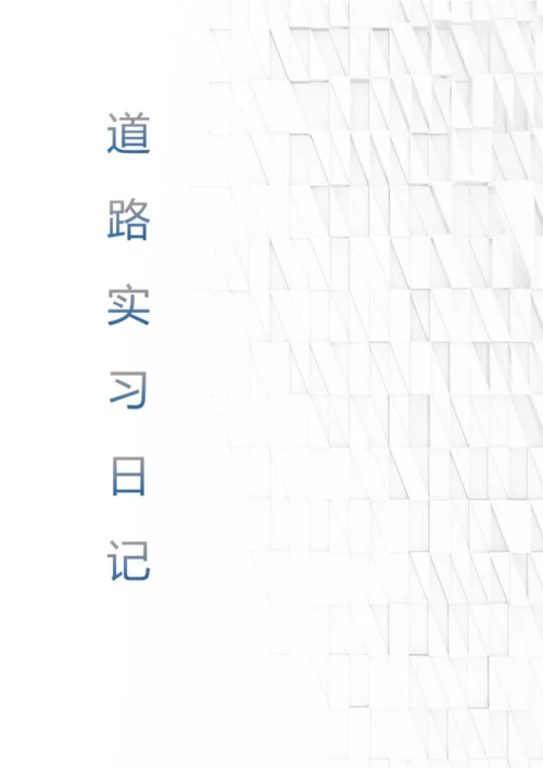 道路实习日记