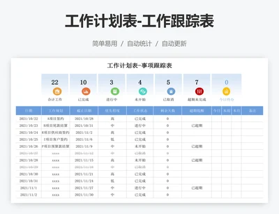 工作计划表-工作跟踪表