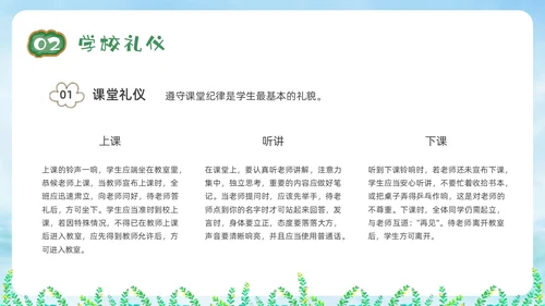 绿色黑板清新小学生文明礼仪培训PPT课件