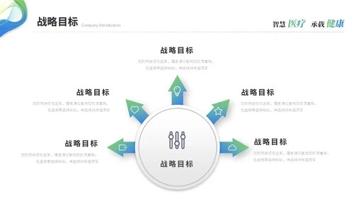 简约渐变智慧医疗医学医药公司介绍企业介绍ppt模板