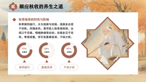 褐色中国风秋季养生指南PPT模板