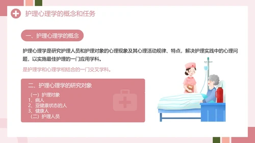 粉色创意简约风护理心理学PPT模板
