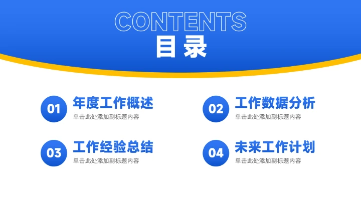蓝色简约商务风年终总结汇报PPT