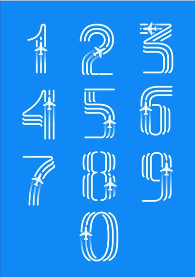 蓝白0-9数字号码