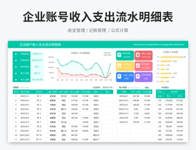 企业账户收入支出流水明细表