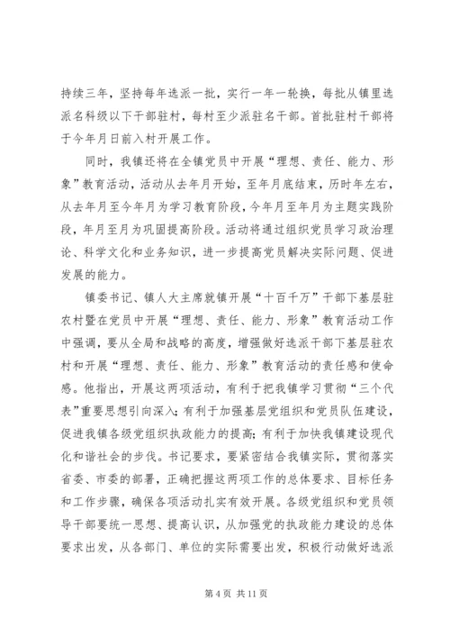 传达贯彻“十百千万”干部下基层驻农村会议精神.docx