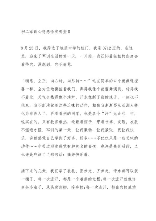 初二军训心得感悟有哪些5篇.docx
