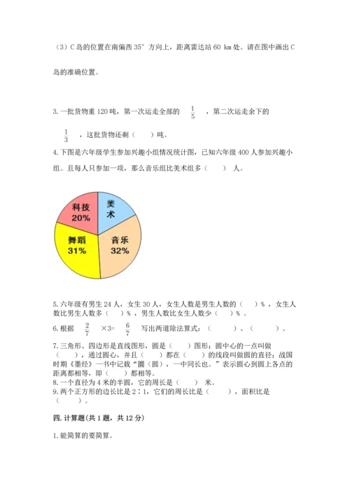 人教版六年级上册数学期末测试卷带答案（能力提升）.docx