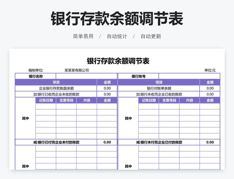 银行存款余额调节表
