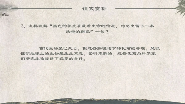 人教版《化石吟》中学语文课教学通用PPT课件模板