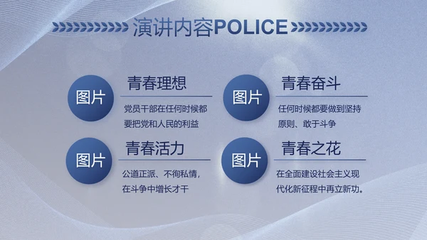 蓝色大气公安警察工作总结计划PPT