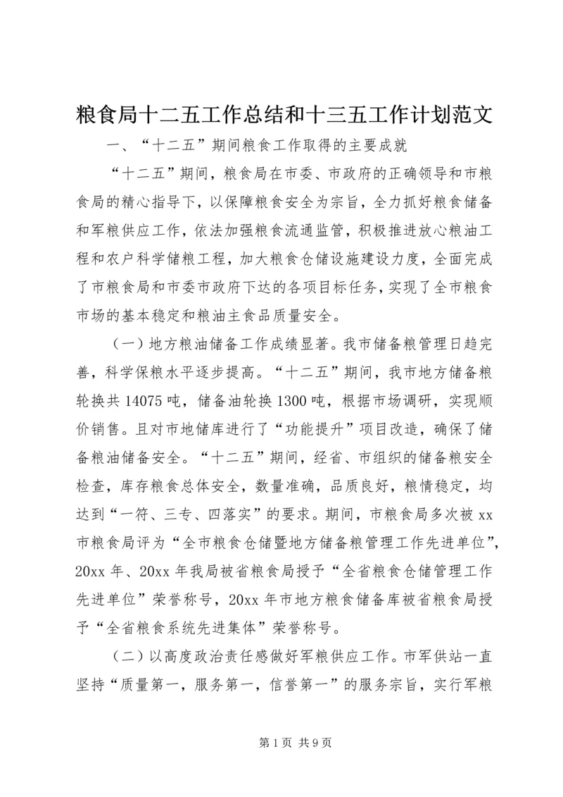 粮食局十二五工作总结和十三五工作计划范文.docx