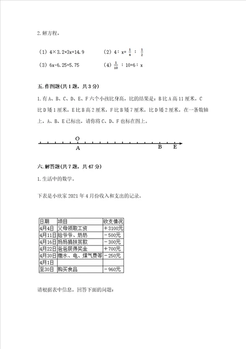 2023六年级下册数学期末测试卷带答案满分必刷