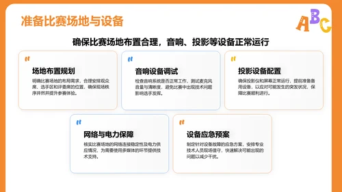 橙色插画英语演讲比赛流程设计PPT模板