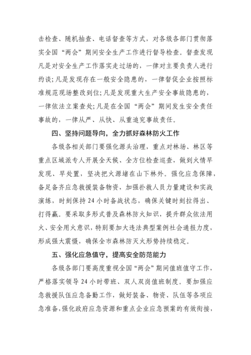 【两会】关于做好全市两会期间安全生产的通知.docx