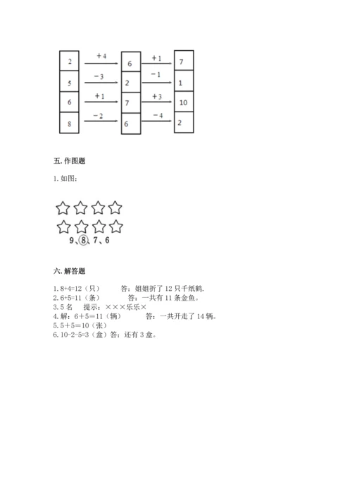 小学一年级上册数学期末测试卷（夺分金卷）.docx
