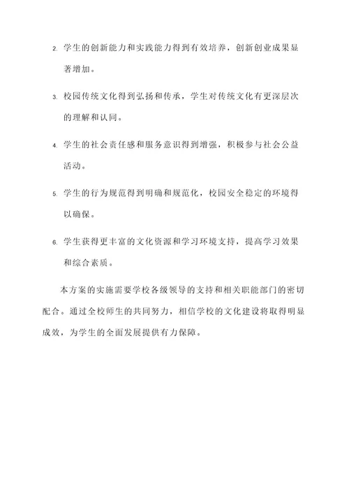 中高职学生文化建设方案