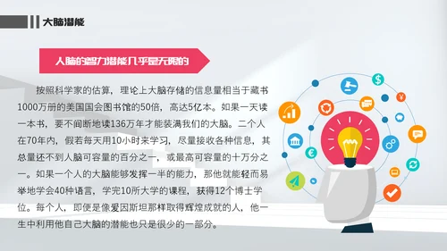 唤醒大脑—心理健康班会课件PPT模板