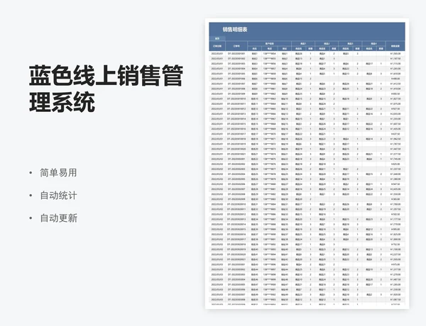 蓝色线上销售管理系统