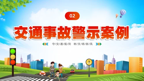 清新卡通展板道路千万条安全第一条430交通安全反思日
