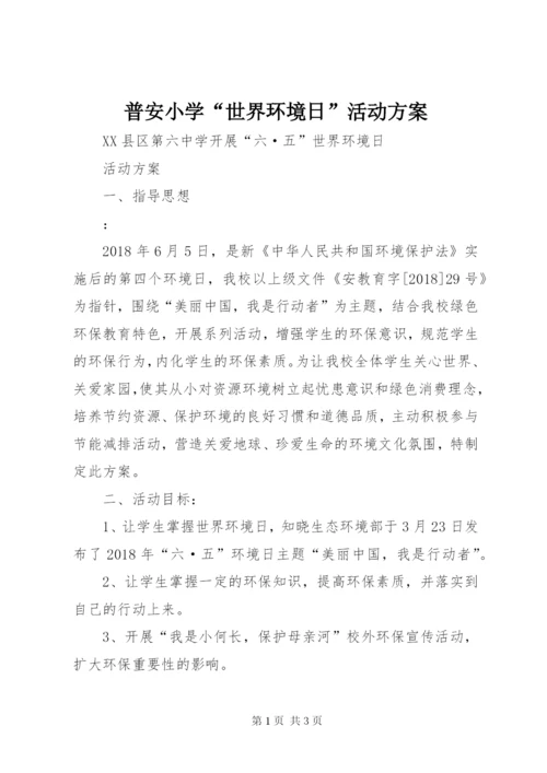 普安小学“世界环境日”活动方案精选.docx