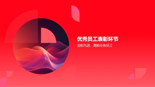 红色渐变企业年终总结表彰大会PPT模板