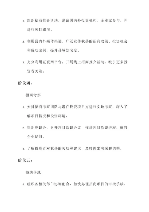 县领导带队招商工作方案