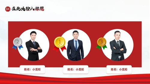 大气红色励志风销售汇报业绩排行PPT模板业绩
