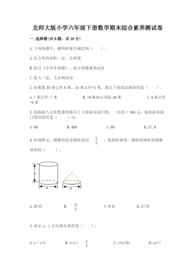 北师大版小学六年级下册数学期末综合素养测试卷附完整答案【全优】.docx