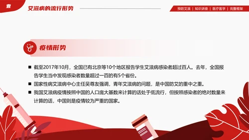 山大二院艾滋病知识讲座PPT模板
