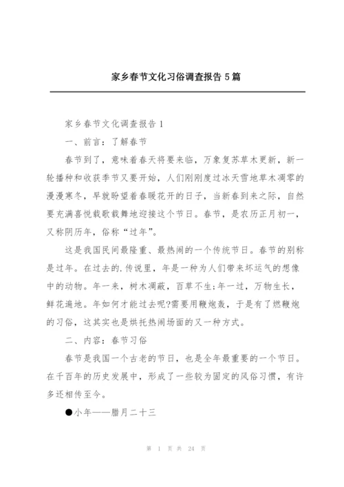 家乡春节文化习俗调查报告5篇.docx