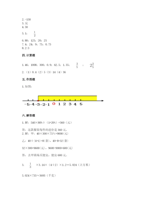 小学六年级下册数学期末卷含答案（综合题）.docx