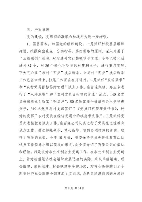 二00四年度县委工作情况报告.docx