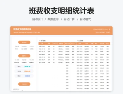 班费收支明细统计表