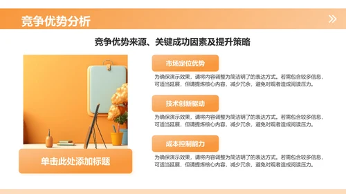 橙色3D风市场分析报告PPT模板