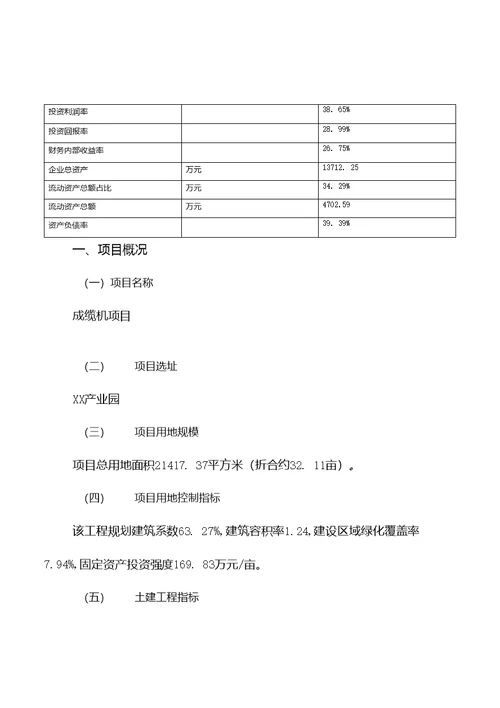 成缆机项目立项申请报告[参考模板]