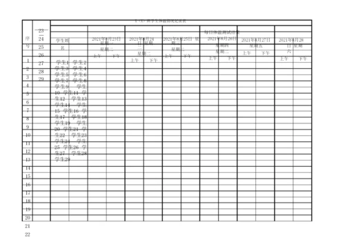 学生体温情况记录表模板.docx