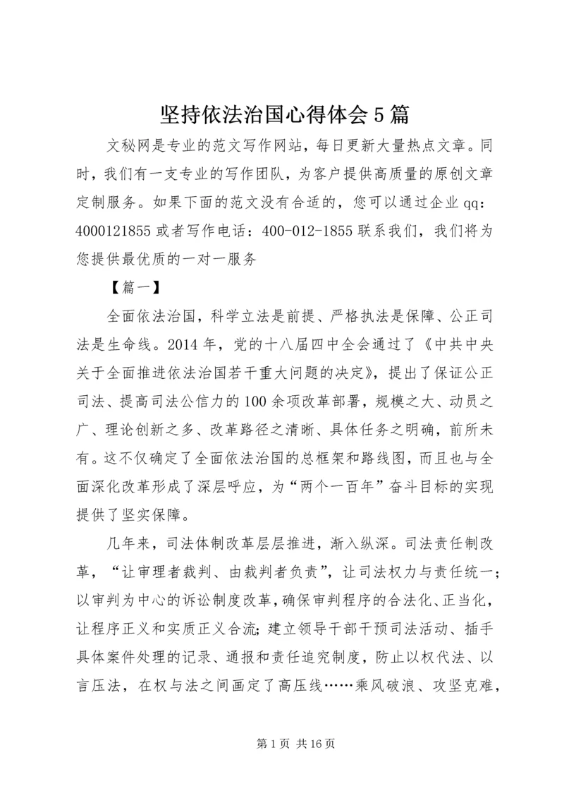 坚持依法治国心得体会5篇.docx