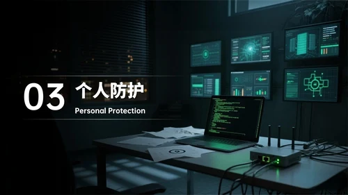 绿色科技风网络安全宣传周科普讲座PPT模板
