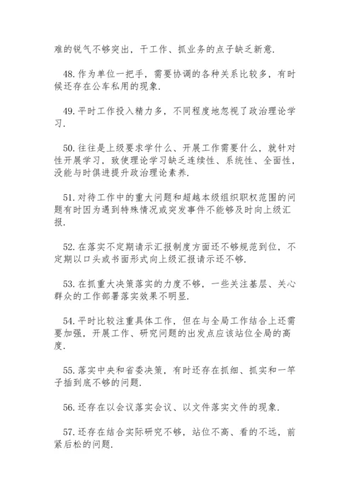 政府班子民主生活会批评意见.docx