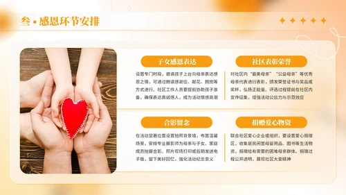 橙色商务风母亲节社区活动策划